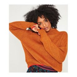Sweter damski. Brązowe swetry damskie marki Promod, uniwersalny, bez wzorów, z dzianiny, z długim rękawem, długie, bez kaptura. Za 97,50 zł.