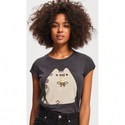 T-shirt z nadrukiem Pusheen - Szary. Szare t-shirty damskie Reserved, l, z nadrukiem. Za 29,99 zł.