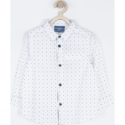 Koszula. Białe koszule chłopięce ELEGANT BABY BOY, bez wzorów, z bawełny, eleganckie, z klasycznym kołnierzykiem, z długim rękawem, długie. Za 65,90 zł.