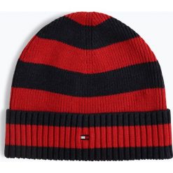 Tommy Hilfiger - Czapka męska z dodatkiem kaszmiru, niebieski. Niebieskie czapki męskie TOMMY HILFIGER, w paski, z bawełny. Za 129,95 zł.