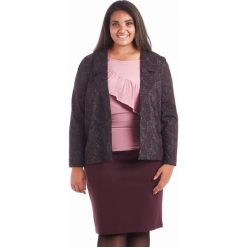 Żakiet Tola bordowe kwiaty duże rozmiary XXL. Czerwone żakiety damskie Moda Size Plus Iwanek, xxl, w kwiaty, z elastanu. Za 119,90 zł.