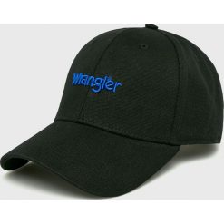 Wrangler - Czapka. Czarne czapki męskie Wrangler, bez wzorów, z bawełny. W wyprzedaży za 69,90 zł.