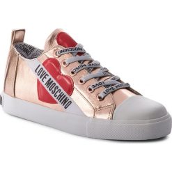 Trampki LOVE MOSCHINO - JA15013G16IE0905 Rame. Żółte półbuty damskie Love Moschino, z aplikacjami, z gumy. W wyprzedaży za 429,00 zł.