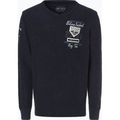 Camp David - Sweter męski, niebieski. Niebieskie swetry męskie marki Camp David, m, z aplikacjami, z bawełny, polo, bez kaptura. Za 449,95 zł.