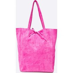 Answear - Torebka skórzana Violet Kiss. Fioletowe torebki klasyczne damskie marki ANSWEAR, z materiału, duże. W wyprzedaży za 139,90 zł.