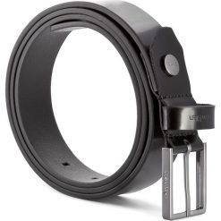 Pasek Męski CALVIN KLEIN - Slim Belt K50K503595 100 001. Czarne paski męskie marki Calvin Klein, w paski, ze skóry. W wyprzedaży za 229,00 zł.