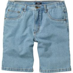 Bermudy dżinsowe Classic Fit bonprix jasnoniebieski. Niebieskie jeansy męskie bonprix, m, w paski, z podwyższonym stanem. Za 69,99 zł.