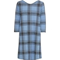 Sukienka bonprix niebiesko-czarny w kratę. Niebieskie sukienki damskie bonprix, bez wzorów, z dekoltem na plecach, z krótkim rękawem, krótkie, mini. Za 109,99 zł.