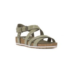 Sandały Timberland MALIBU WAVES ANKLE OLIVE. Zielone sandały damskie Timberland, bez wzorów, bez obcasa, bez zapięcia. Za 282,67 zł.