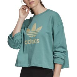 ADIDAS PREMIUM CREW SWEATSHIRT > FM2626. Bluzy damskie Adidas, z aplikacjami, z bawełny, bez rękawów, długie, bez kaptura. W wyprzedaży za 189,99 zł.