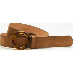 Pasek z okrągłą klamrą - Brązowy. Pomarańczowe paski damskie marki Cropp, w paski. Za 29,99 zł.
