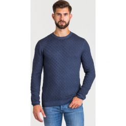 SWETER JOOP! JEANS VIRGIN WOOL. Niebieskie swetry męskie Joop! Collection, m, z aplikacjami, z wełny, z okrągłym kołnierzem, bez kaptura. Za 467,40 zł.