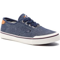 Tenisówki WRANGLER - Idol Board WM91110A Blue Japan Denim 661. Niebieskie półbuty męskie Wrangler, na co dzień, bez wzorów, ze skóry, klasyczne, bez zapięcia. Za 209,00 zł.