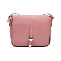 Torebki klasyczne damskie: Skórzana torebka w kolorze pudrowym – (S)21 x (W)25 x (G)6 cm