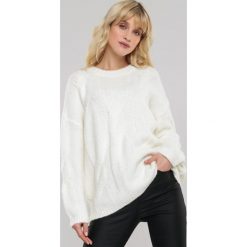 Biały Sweter Rosedale. Białe swetry damskie Renee, uniwersalny, bez wzorów, z dzianiny, casualowe, bez rękawów, bez kaptura. Za 149,99 zł.