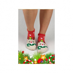 Skarpetki z reniferem na prezent. Brązowe skarpetki damskie marki Candysox.pl. Za 30,00 zł.