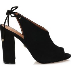 Buty ślubne damskie: Czarne czółenka peep toe