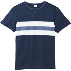 T-shirt bonprix ciemnoniebieski. Niebieskie koszulki męskie bonprix, s, bez wzorów, z okrągłym kołnierzem. Za 29,99 zł.