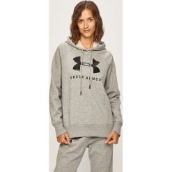 Under Armour - Bluza. Czarne bluzy damskie Under Armour, s, z nadrukiem, z bawełny, bez rękawów, z kapturem. W wyprzedaży za 159,90 zł.