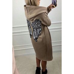Bluza damska ZERBA BEIGE. Brązowe bluzy sportowe damskie Bluza damska ZERBA BEIGE, s, bez wzorów, bez rękawów, bez kaptura. W wyprzedaży za 99,00 zł.