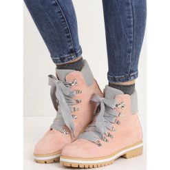 Różowe Traperki Rapid Growth. Różowe buty zimowe damskie marki Public Desire, z materiału, na obcasie. Za 99,99 zł.