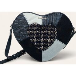 Desigual - Torebka. Niebieskie listonoszki damskie Desigual, w paski, z bawełny, na ramię, małe, bez dodatków. W wyprzedaży za 179,90 zł.
