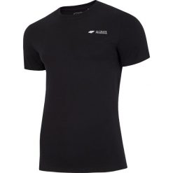 T-shirt męski TSM215 - głęboka czerń. Czarne koszulki męskie 4f, m, bez wzorów, bez kołnierzyka, bez rękawów. Za 29,99 zł.