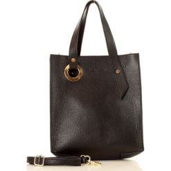 MARCO MAZZINI Designerska torebka skórzana shopper bag czarna. Czarne torby damskie na zakupy MAZZINI, w paski, ze skóry, sportowe, bez dodatków. Za 279,00 zł.