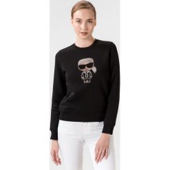 Karl Lagerfeld Ikonik Bluza Czarny. Czarne bluzy damskie KARL LAGERFELD, m, z aplikacjami, z bawełny, bez rękawów, bez kaptura. Za 890,95 zł.