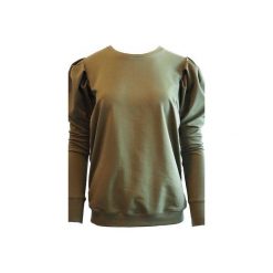 Bluza z bufkami Chiara Khaki. Zielone bluzy damskie marki Elevenstory, bez wzorów, z elastanu, bez rękawów, bez kaptura. Za 179,00 zł.