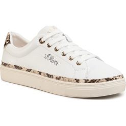 Sneakersy S.OLIVER - 5-23660-24 White Comb. 110. Białe półbuty damskie S.Oliver, bez wzorów, ze skóry ekologicznej, bez obcasa, na płaskiej podeszwie, bez zapięcia. Za 279,00 zł.