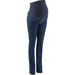 Dżinsy ciążowe STRAIGHT bonprix ciemnoniebieski "stone". Niebieskie jeansy damskie bonprix, moda ciążowa. Za 59,99 zł.