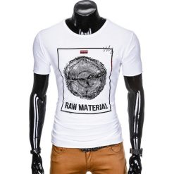T-SHIRT MĘSKI Z NADRUKIEM S928 - BIAŁY. Białe t-shirty męskie marki Ombre Clothing, s, z nadrukiem. Za 29,00 zł.