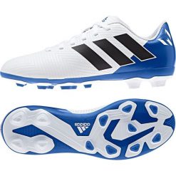 Buty piłkarskie adidas Nemeziz Messi 18.4 Fg Jr DB2369. Białe buty sportowe męskie Adidas, z materiału, bez zapięcia, do piłki nożnej. W wyprzedaży za 209,00 zł.