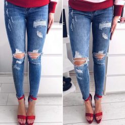 Jeansy dziury LOOSE. Jeansy damskie Divinostyle, s. Za 119,00 zł.