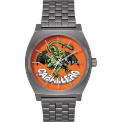 Zegarek kwarcowy "Time Teller" w kolorze srebrno-pomarańczowym. Szare, cyfrowe zegarki męskie Nixon, ze stali. W wyprzedaży za 179,95 zł.