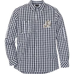 Koszula ludowa Regular Fit bonprix czarno-biały w kratę. Czarne koszule męskie bonprix, m, z nadrukiem, klasyczne, z klasycznym kołnierzykiem, bez rękawów. Za 32,99 zł.