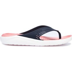 Crocs LiteRide™ Japonki Niebieski Różowy. Różowe klapki damskie Crocs, w paski, z materiału, bez obcasa. Za 206,95 zł.