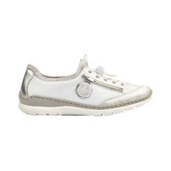 Rieker Buty biały szary female biały/szary 36. Szare buty sportowe damskie Rieker, bez wzorów, ze skóry, sportowe. Za 289,00 zł.