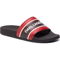 Klapki KARL LAGERFELD - KL70006 Red Rubber W/Black. Czerwone klapki męskie KARL LAGERFELD, bez wzorów, ze skóry ekologicznej. W wyprzedaży za 209,00 zł.