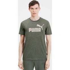 Puma Essentials+ Heather Koszulka Zielony. Zielone podkoszulki męskie Puma, xl, z nadrukiem, z bawełny, z krótkim rękawem. Za 94,95 zł.