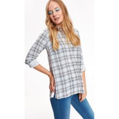 KOSZULA DAMSKA REGULAR FIT. Brązowe koszule damskie w kratkę marki Top Secret, na zimę, z tkaniny. W wyprzedaży za 39,99 zł.