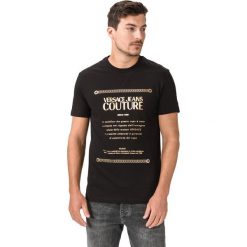 Versace Jeans Couture Koszulka Czarny. Czarne podkoszulki męskie Versace Jeans Couture, m, z nadrukiem, z bawełny, z krótkim rękawem. Za 464,95 zł.