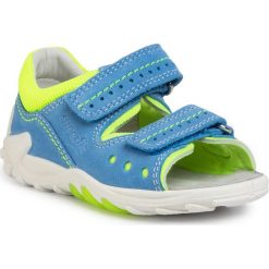 Sandały SUPERFIT - 6-00030-80 S Blau/Gelb. Niebieskie sandały chłopięce Superfit, ze skóry, bez zapięcia. W wyprzedaży za 179,00 zł.