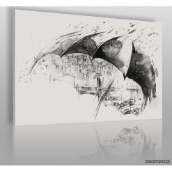 Parasole: 68502 Obraz na płótnie PARASOL SZARY 120×80