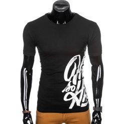 T-SHIRT MĘSKI Z NADRUKIEM S992 - CZARNY. Czarne t-shirty męskie z nadrukiem Ombre Clothing, m. Za 29,00 zł.