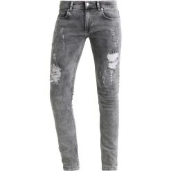 Jeansy męskie: 12 Midnight RIPPED Jeans Skinny Fit grey