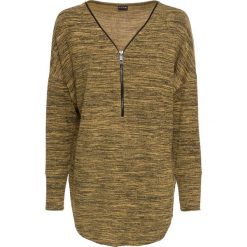Shirt z długim rękawem bonprix curry - czarny melanż. Pomarańczowe koszulki damskie bonprix, bez wzorów, z dekoltem w serek, z długim rękawem. Za 99,99 zł.
