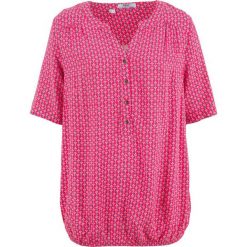 Tunika, krótki rękaw bonprix różowy hibiskus wzorzysty. Czerwone tuniki damskie bonprix, z krótkim rękawem. Za 59,99 zł.
