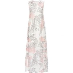 Letnia sukienka maxi szyfonowa bonprix biel wełny "paisley". Białe sukienki damskie bonprix, na lato, bez wzorów, z wełny, bez kołnierzyka, bez rękawów, maxi. Za 129,99 zł.
